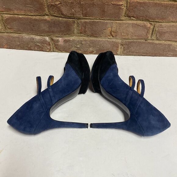Nine West Nwargile Navy & Black Suede Platform Stiletto Heels Size 9.5 - Picture 5 of 9